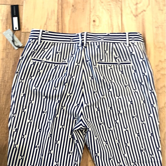 Essential Slim Trousers by Anthropologie, size 12P, blue and white stripped - Picture 9 of 9